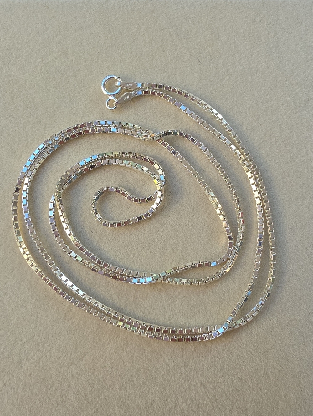 29.5": Italian Sterling Silver Box Chain Necklace - 9.91g